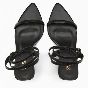 Zara Elegant Black Heeled Sandals
